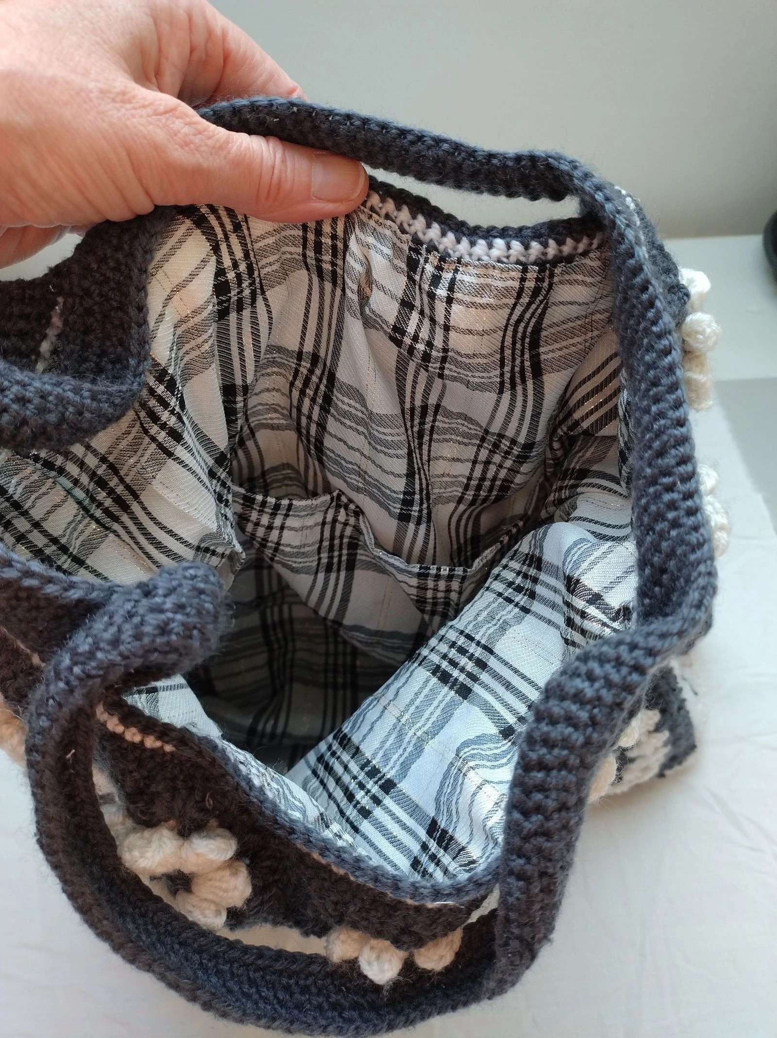 Shoulder bag crocheted granny squares handmade – photo 5